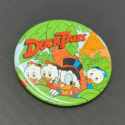 Ducktales Pinback Button 1987 Disney Tío Scrooge McDuck Huey Dewey & Louie 3" Foto 1 de 4