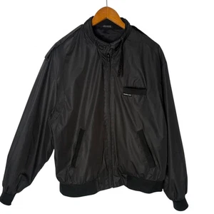 Members Only Black Jacket Men's Size L Full Zip Bomber Racer Retro - Picture 1 of 11