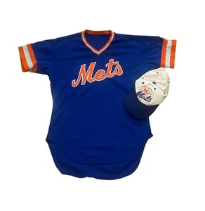 Vintage 1983 New York Mets Rawlings MLB Alternate Jersey Men's 40 w/Vintage Hat - Picture 1 of 12