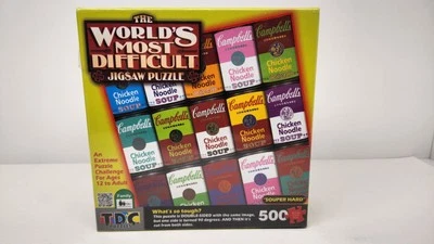 Impossible Puzzle TDC Games "Souper Hard" World's Most Difficult 500 Pieces - Image 1 of 4