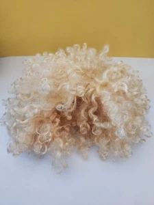 BLONDE PLATINUM AFRO WIG FANCY DRESS CURLY MENS LADIES CLOWN DISCO SUPPORTER LOT - Picture 1 of 3