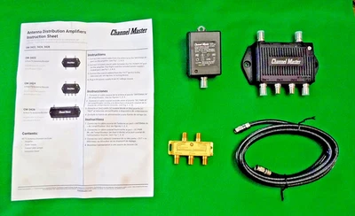 Channel Master 4 Output TV Antenna Distribution Amplifier CM-3424 - Image 1 of 4