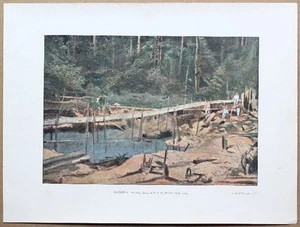 aprox.1895 fotocromo francés procesamiento de oro, saint-elie, guyana francesa (#368) - Imagen 1 de 1