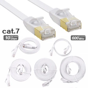 Cat7 Ethernet Kabel High Speed 10Gbps Gigabit Flach RJ45 Netzwerk Patchkabel Posten - Bild 1 von 16