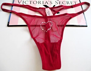 VICTORIA'S SECRET VERY SEXY High Leg Thong Panty VS Red Shine Heart S M L XL NWT - Picture 1 of 6