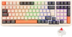 Rii Mechanical Keyboard,Wireless Gaming Keyboard Rechargeable with 101 Keys Red - Picture 1 of 9