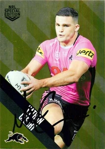 Signed 2021 PENRITH PANTHERS NRL Premiers Card NATHAN CLEARY Gold Special - Picture 1 of 3