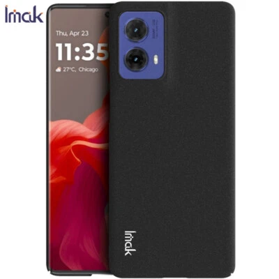 Imak Para Motorola Moto G85, Sandy Feel Shell Negro Rígido PC Delgado Cubierta Estuche Foto 1 de 4