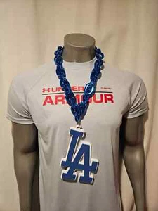 New Baseball LA Los Angeles Dodgers Blue Fan Chain Necklace Foam - Picture 1 of 1