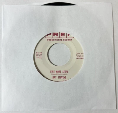 Ray Stevens FIVE MORE STEPS, TINGLE (45 POP PROMO) #122 PLAYS VG+TO VG++ - Image 1 of 4