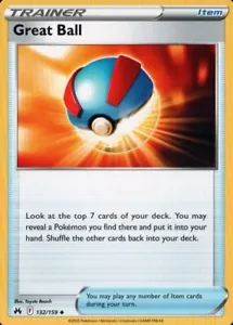 Great Ball 132/159 Crown Zenith Non-Holo Sword & Shield Pokémon Trainer - Picture 1 of 1