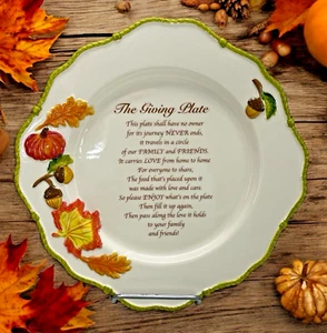 Temptations Thanksgiving Fall The Giving Plate Seasonal Pumpkins Pay it Forward - Picture 1 of 6