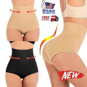 US Tummy Control High Waist Panty Underwear Body Shaper Seamless Padded Fake ASS - Picture 1 of 14