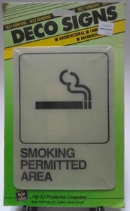 Hy-Ko Smoking Permitted Area Heavy Duty Plastic Sign D-24 Commerical (B13)  - Picture 1 of 4