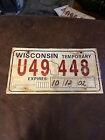Wisconsin Temporary Dealer License Plate Temp 2002 Tag U49 448