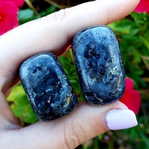 Piedras preciosas de cristal curativo natural de larvikita caídas y pulidas - 2 piezas - Imagen 1 de 6