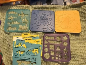 Tupperware Stencils. Lot of 4 transpotation + extra plastic stencils - Picture 1 of 6