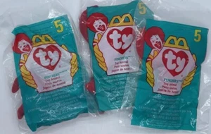 McDonald's 1993 Tag Ty Teenie Beanie Baby Pinchers Lobster 1998 #5 (3 Quantity) - Picture 1 of 5