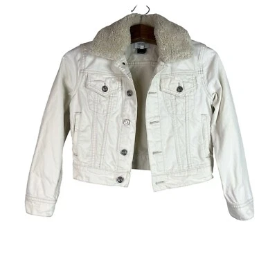 Chaqueta vaquera blanca apagada Current/Elliott para mujer The Sherpa Baby Trucker 0 Foto 1 de 4