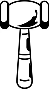 Calcomanía adhesiva impresa de vinilo para pared ventana 1 color mazo masónico - Imagen 1 de 5