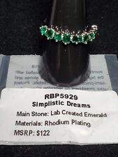 BOMB PARTY RBP3410 NECKLACE “ SEEING STARS ” LAB-CREATED EMERALD/RHODIUM  PLATING