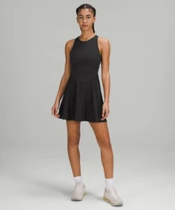 Lululemon Athletica Court Crush Dress Athletic Mini Dress Black Women’s Size 6 - Picture 1 of 9