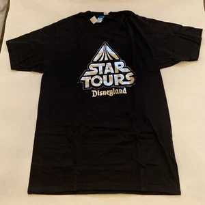 vintage 1986 Star Wars Black Star Tours Disneyland T-Shirt Large Made in USA - Picture 1 of 9