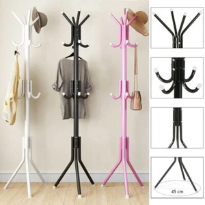 Coat Stand 14 Hooks Coat Hat Jacket Umbrella Floor Standing Rack Clothes Hanger - Picture 1 of 14