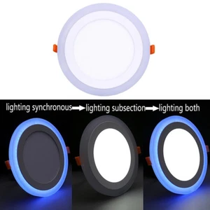 3 Mode Dual Colour Round Recessed Ceiling Light Slim Led Panel Light 16W & 24W - Picture 1 of 21