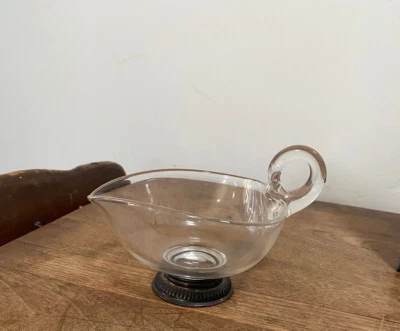 CREMA EN FORMA DE CORAZÓN DE VIDRIO TRANSPARENTE Frank M. Whiting, atrapa todo ahora, base esterlina Foto 1 de 4