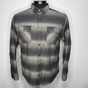 Kuhl Joyrydr Sherpa Lined Flannel Shacket Snap Jacket Gray Black Mens Large