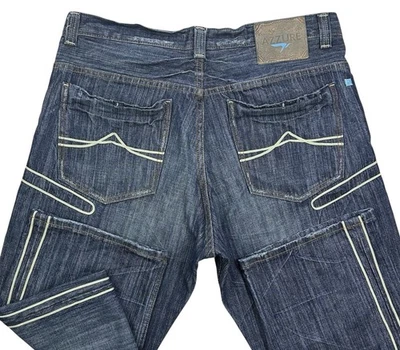 Pantalones de mezclilla vintage Y2k Azzure holgados patinador grunge hip hop JNCO para hombre talla 36x34 Foto 1 de 4