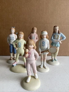 Enesco Growing Up Girls Birthday figurine 7-12 Year Old Vintage 1983 Set Of 6 - Picture 1 of 9