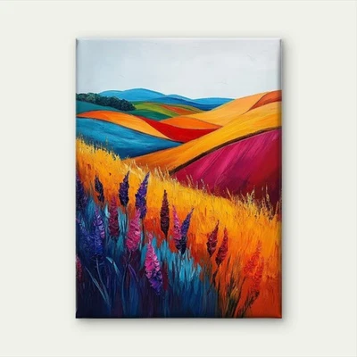 Vibrant Fields Sky Contemporary Landscape Metal Print Ready to Hang - Image 1 of 4