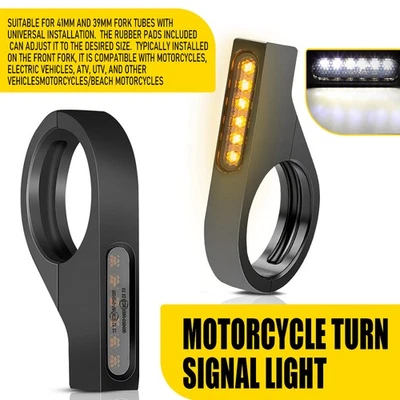 2X Motorcycle Amber Switchback White Turn LED Signals For Light Kawasaki Suzuki Foto 1 de 4