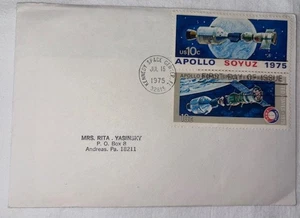 Apollo Soyuz Cancelled Stamps, Kennedy Space Ctr, 7/15/75, First Day of Issue! - Picture 1 of 3