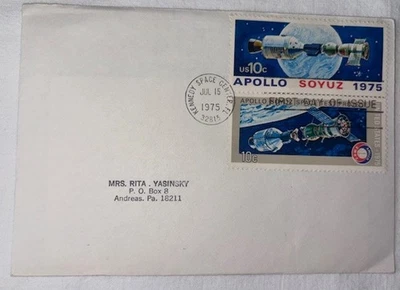 Apollo Soyuz Cancelled Stamps, Kennedy Space Ctr, 7/15/75, First Day of Issue! - Image 1 of 3