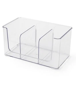 Target Lot of 5 Storage Bins - Each bin has 3 Compartments - Clear/Stackable NEW - Picture 1 of 5