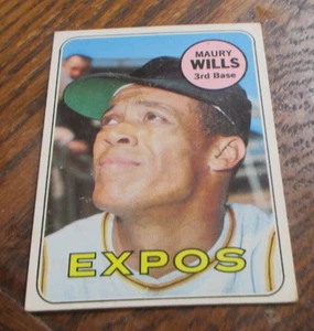 1969 Topps Maury Wills #45 vintage baseball card Montreal Expos - VG/EX - Picture 1 of 2