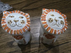 Anthropologie Ceramic Lion Salt & Pepper Shakers - Picture 1 of 5
