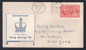Canada 1937 FDC Cover. KGVI Coronation. Add-on Cachet - Picture 1 of 2