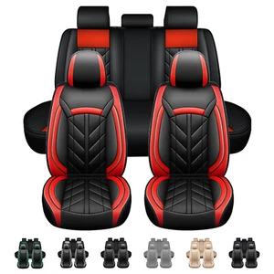 Universal Car Seat Cover Full Set Pu Leather Seat Cushion Protector Front Rear - Bild 1 von 28