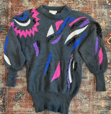 Suéter Vintage Lana Angora Mezcla Conejo Foto 1 de 4