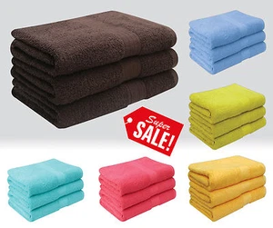 Deluxe 3 Stück 100 % superweiche Baumwolle schwere Qualität Badetücher 580 g/m² - Bild 1 von 7
