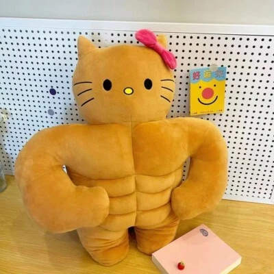 Buff hello kitty | Sanrio Kawaii Muscle Plush 30CM - Image 1 of 2