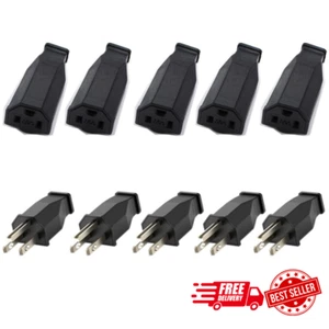 Straight Blade Plug Extension Cord Ends male Female Replacement Plug3wire Male P - Picture 1 of 8