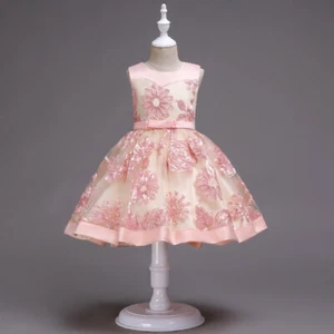Flower Girl Dresses Kids Princess Birthday Party Wedding Toddler Ball Gown - Picture 1 of 15