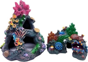 Aquarium coral decorated resin fish tank Hidden cave, 2 packs. - Picture 1 of 7