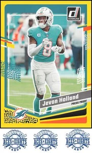 2023 Donruss Jevon Holland Press Proof Yellow Miami Dolphins #188 - Picture 1 of 2