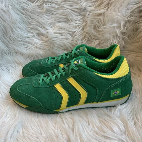 Brasil Contra III Green Gold Leather Vtg Men World Cup Soccer Sport Shoes Sz 10 Cover